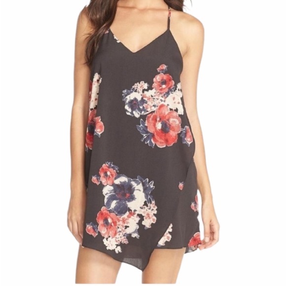 Free People Crepe Faux Floral Wrap Dres - Picture 1 of 6
